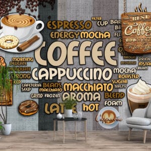 Coffee Word Art Mural Print | Custom Canvas Print Nepal | Mural Prints Nepal | Wall Art Nepal