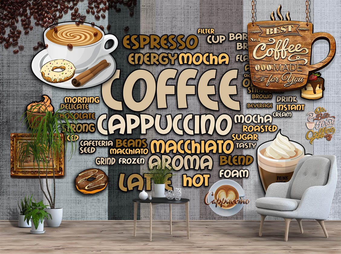 Coffee Word Art Mural Print Coffee Word Art Mural Print | Custom Canvas Print Nepal | Mural Prints Nepal | Wall Art Nepal