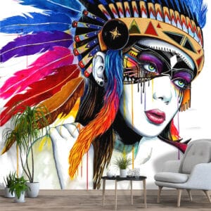 Tribal Woman Mural Print | Custom Canvas Print Nepal | Mural Prints Nepal | Wall Art Nepal