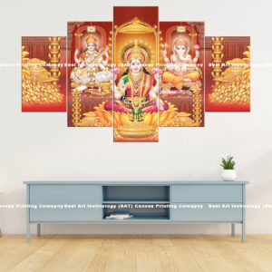 Hindu Trinity Laxmi Gold Canvas | Custom Canvas Prints Nepal | Wallpaper Nepal | Wall Art Nepal | Custom Mural Print Nepal