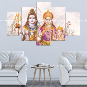 Shiva Parvati Ganesha Canvas Print | Religious Canvas Print | Custom Canvas Prints Nepal | Wallpaper Nepal | Wall Art Nepal | Custom Mural Print Nepal