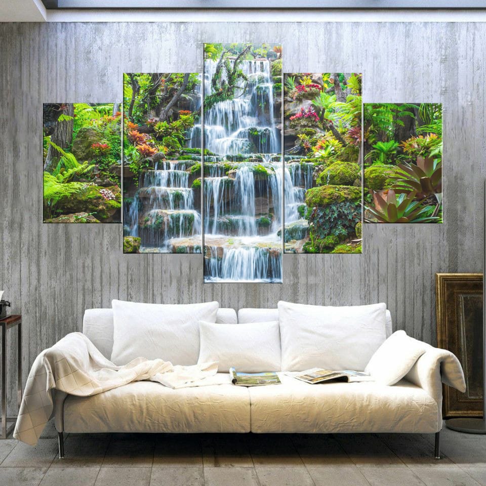 Natural Waterfall prints Breathtaking natural waterfall prints featuring serene landscapes, perfect for nature-inspired decor | Canvas Print Nepal | Wall Art Print