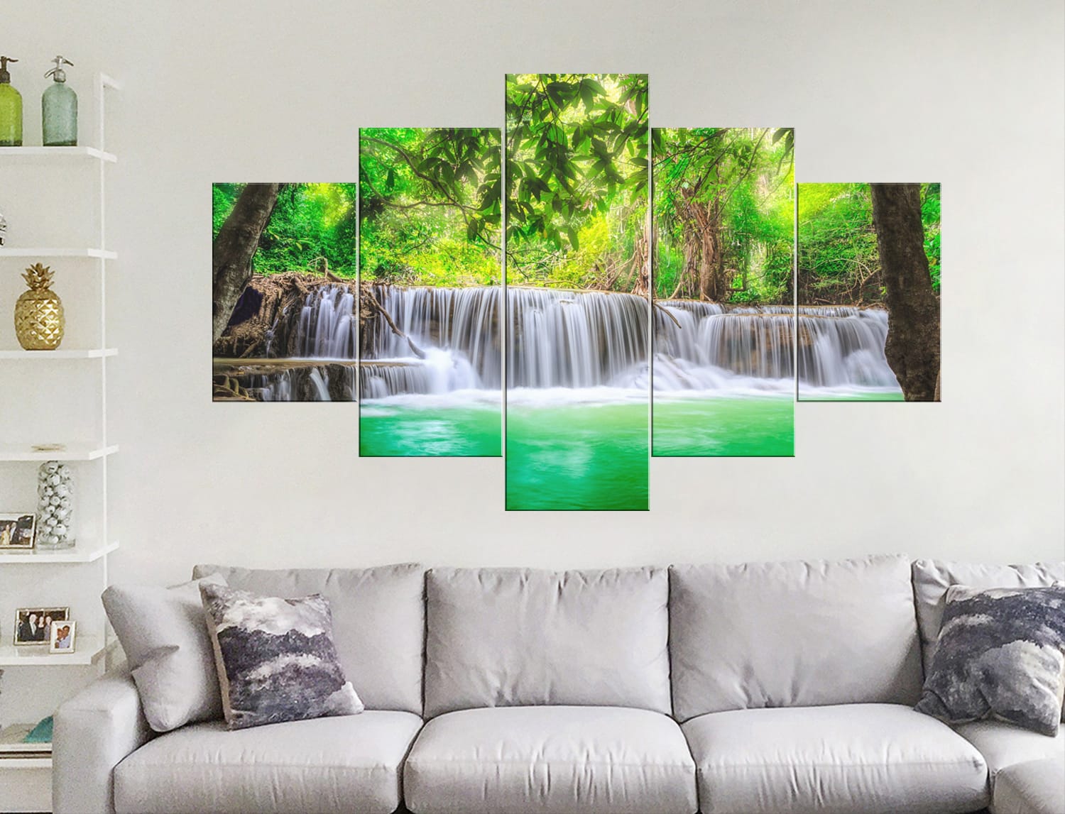 Waterfall Canvas Prints Waterfall canvas prints featuring serene and breathtaking waterfall landscapes. Perfect for nature-inspired home decor. A high-quality canvas print from Nepal.