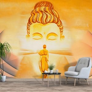 Meditating Buddha Monk Mural Print | Religious Art | Buddha Wallpaper | Monk | Meditation | Spiritual | Custom Canvas and Murals Print Nepal
