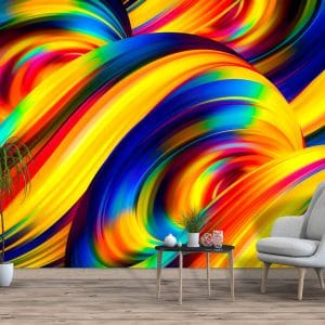 Vibrant Swirl Abstract Mural Print | Colorful Art | Abstract Wallpaper | Swirling Lines | Bold Colors | Custom Canvas and Murals Print Nepal