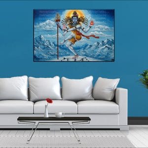 Dancing Shiva Nataraja Mountain Canvas | Lord Shiva | Mahadev | Hindu God | Spiritual Art | Home Decor | Single Panel Canvas Nepal | Custom Canvas Print Nepal | Wall Painting | wall art nepal | Wallpaper Nepal | Stunning Mural print