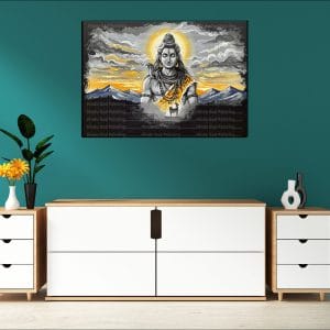 Smoky Mountain Meditating Shiva Canvas | Lord Shiva | Mahadev | Hindu God | Spiritual Art | Home Decor | Single Panel Canvas Nepal | Custom Canvas Print Nepal | Wall Painting | wall art nepal | Wallpaper Nepal | Stunning Mural print