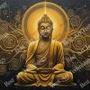 Radiant Buddha Golden Aura Energy Canvas - Image 2
