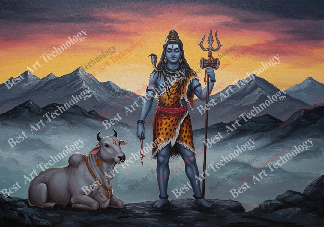 Misty Shiva Nandi Sunset Canvas Misty Shiva Nandi Sunset Canvas - Image 2