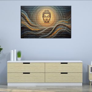 Radiant Buddha Light Waves Canvas | Buddha | Spiritual Art | Home Decor | Single Panel Canvas Nepal | Custom Canvas Print Nepal | Wall Painting | wall art nepal | Wallpaper Nepal | Stunning Mural print