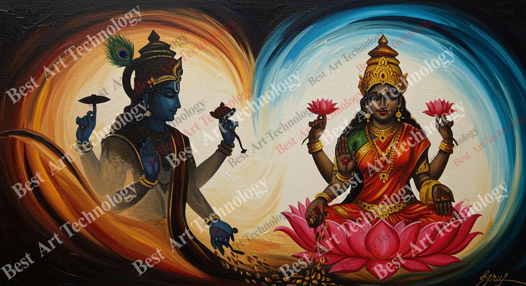 Heart Vishnu Lakshmi Canvas Heart Vishnu Lakshmi Canvas - Image 2