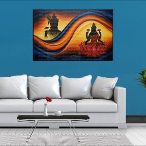 Vishnu Lakshmi Energy Canvas | Shiva | Lakshmi | Hindu Gods | Spiritual Art | Home Decor | Single Panel Canvas Nepal | Custom Canvas Print Nepal | Wall Painting | wall art nepal | Wallpaper Nepal | Stunning Mural print