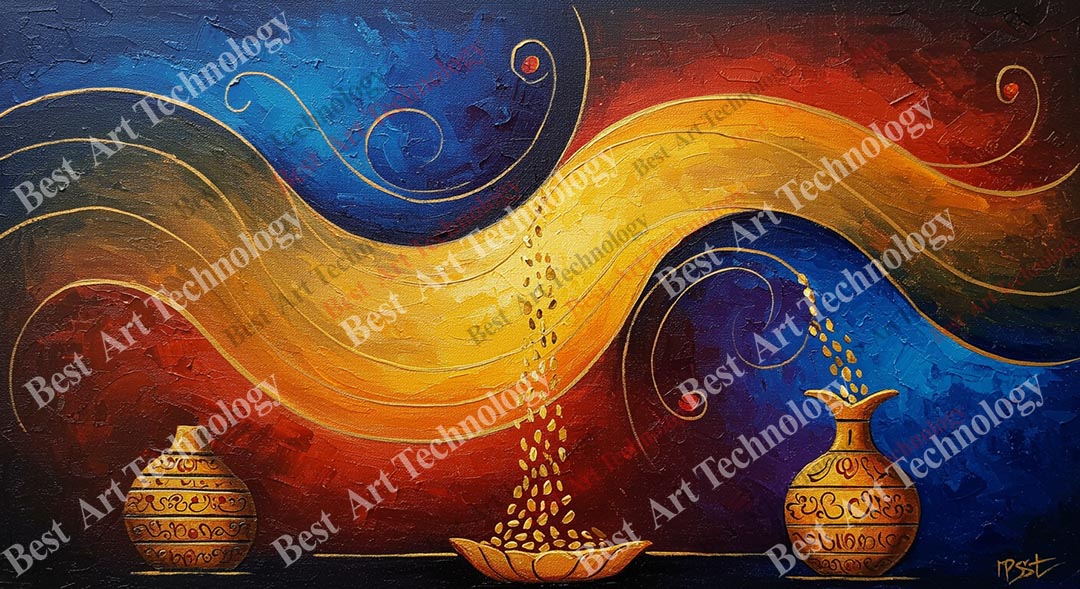 Golden Flow Vessels Canvas Golden Flow Vessels Canvas - Image 2