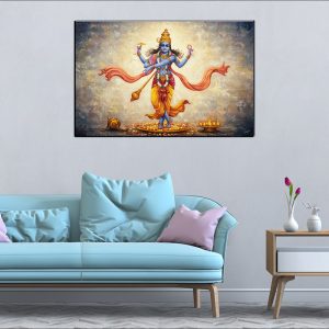 Vishnu Lotus Offerings Canvas | Vishnu | Hindu God | Spiritual Art | Home Decor | Single Panel Canvas Nepal | Custom Canvas Print Nepal | Wall Painting | wall art nepal | Wallpaper Nepal | Stunning Mural print