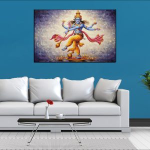 Dancing Vishnu Canvas | Vishnu | Hindu God | Spiritual Art | Home Decor | Single Panel Canvas Nepal | Custom Canvas Print Nepal | Wall Painting | wall art nepal | Wallpaper Nepal | Stunning Mural print