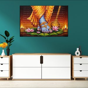 Vishnu Feet Offerings Canvas | Vishnu | Krishna | Hindu God | Spiritual Art | Home Decor | Single Panel Canvas Nepal | Custom Canvas Print Nepal | Wall Painting | wall art nepal | Wallpaper Nepal | Stunning Mural print