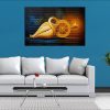 Shankha Chakra Peacock Canvas | Hindu Symbols | Spiritual Art | Home Decor | Single Panel Canvas Nepal | Custom Canvas Print Nepal | Wall Painting | wall art nepal | Wallpaper Nepal | Stunning Mural print