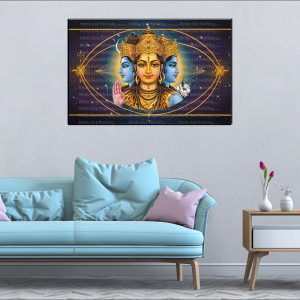 Brahma Three Heads Canvas | Brahma | Hindu God | Spiritual Art | Home Decor | Single Panel Canvas Nepal | Custom Canvas Print Nepal | Wall Painting | wall art nepal | Wallpaper Nepal | Stunning Mural print