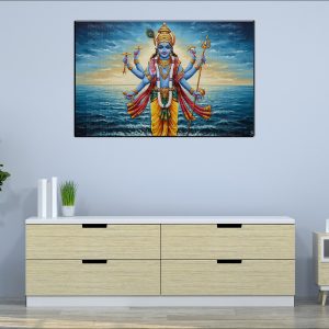 Vishnu Ocean Sunrise Canvas | Vishnu | Hindu God | Spiritual Art | Home Decor | Single Panel Canvas Nepal | Custom Canvas Print Nepal | Wall Painting | wall art nepal | Wallpaper Nepal | Stunning Mural print
