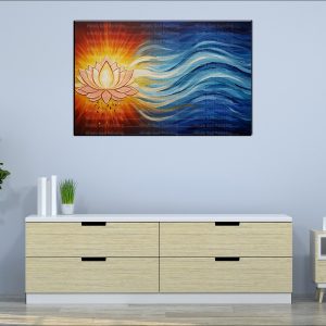 Lotus Waves Energy Canvas | Spiritual Art | Symbolism | Home Decor | Single Panel Canvas Nepal | Custom Canvas Print Nepal | Wall Painting | wall art nepal | Wallpaper Nepal | Stunning Mural print