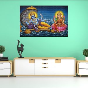 Vishnu Lakshmi Ocean Canvas | Vishnu | Lakshmi | Hindu Gods | Spiritual Art | Home Decor | Single Panel Canvas Nepal | Custom Canvas Print Nepal | Wall Painting | wall art nepal | Wallpaper Nepal | Stunning Mural print