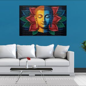 Serene Buddha Dual Tone Lotus Canvas | Buddha | Spiritual Art | Home Decor | Single Panel Canvas Nepal | Custom Canvas Print Nepal | Wall Painting | wall art nepal | Wallpaper Nepal | Stunning Mural print