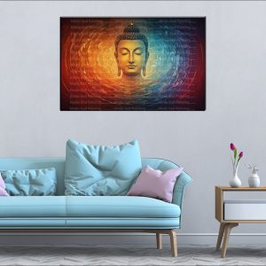 Serene Gold Buddha Swirls Canvas | Buddha | Spiritual Art | Home Decor | Single Panel Canvas Nepal | Custom Canvas Print Nepal | Wall Painting | wall art nepal | Wallpaper Nepal | Stunning Mural print