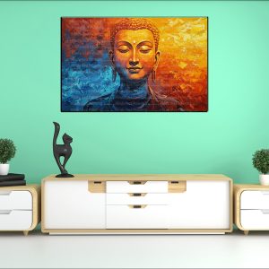 Serene Buddha Divided Script Canvas | Buddha | Spiritual Art | Home Decor | Single Panel Canvas Nepal | Custom Canvas Print Nepal | Wall Painting | wall art nepal | Wallpaper Nepal | Stunning Mural print