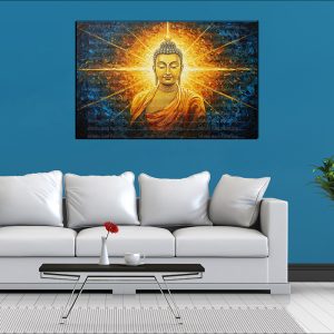 Radiant Buddha Light Script Canvas | Buddha | Spiritual Art | Home Decor | Single Panel Canvas Nepal | Custom Canvas Print Nepal | Wall Painting | wall art nepal | Wallpaper Nepal | Stunning Mural print