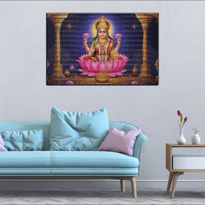 Lakshmi Pillars Lotus Canvas | Lakshmi | Hindu Goddess | Spiritual Art | Home Decor | Single Panel Canvas Nepal | Custom Canvas Print Nepal | Wall Painting | wall art nepal | Wallpaper Nepal | Stunning Mural print