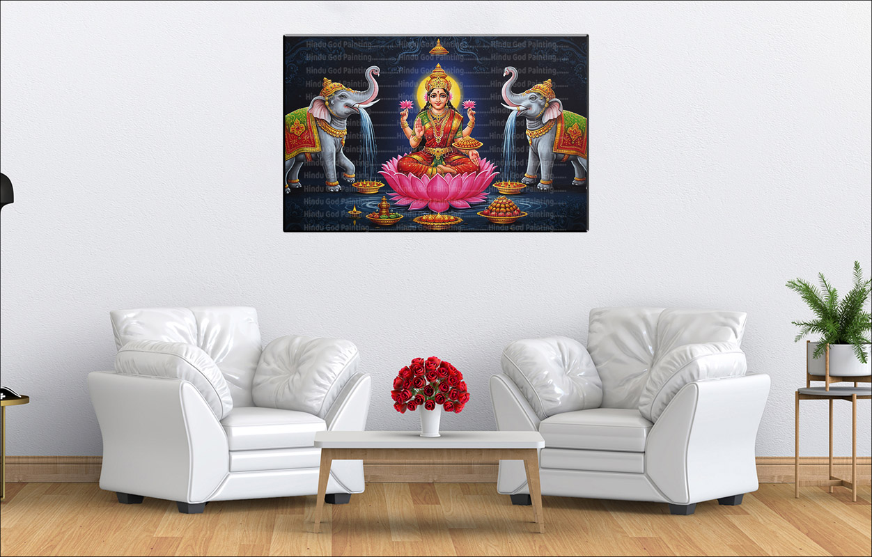 Lakshmi Elephants Lotus Canvas Lakshmi Elephants Lotus Canvas | Lakshmi | Hindu Goddess | Spiritual Art | Home Decor | Single Panel Canvas Nepal | Custom Canvas Print Nepal | Wall Painting | wall art nepal | Wallpaper Nepal | Stunning Mural print