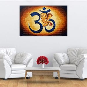 Om Ganesh Canvas | Ganesh | Hindu God | Spiritual Art | Home Decor | Single Panel Canvas Nepal | Custom Canvas Print Nepal | Wall Painting | wall art nepal | Wallpaper Nepal | Stunning Mural print