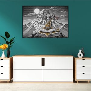 Black and White Shiva Nandi Mountain Canvas | Lord Shiva | Mahadev | Hindu God | Spiritual Art | Home Decor | Single Panel Canvas Nepal | Custom Canvas Print Nepal | Wall Painting | wall art nepal | Wallpaper Nepal | Stunning Mural print