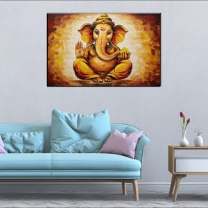 Warm Blessing Ganesh Canvas | Ganesh | Hindu God | Spiritual Art | Home Decor | Single Panel Canvas Nepal | Custom Canvas Print Nepal | Wall Painting | wall art nepal | Wallpaper Nepal | Stunning Mural print