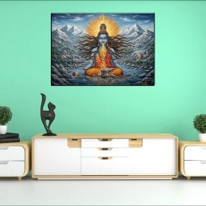 Shiva Peaceful Flow Canvas | Lord Shiva | Mahadev | Hindu God | Spiritual Art | Home Decor | Single Panel Canvas Nepal | Custom Canvas Print Nepal | Wall Painting | wall art nepal | Wallpaper Nepal | Stunning Mural print
