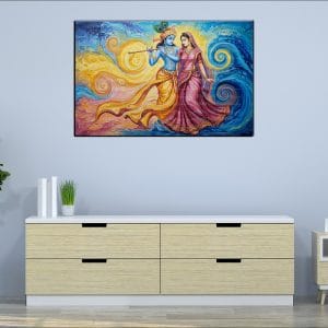 Swirling Dance Radha Krishna Canvas | Radha | Krishna | Hindu Gods | Spiritual Art | Home Decor | Single Panel Canvas Nepal | Custom Canvas Print Nepal | Wall Painting | wall art nepal | Wallpaper Nepal | Stunning Mural print