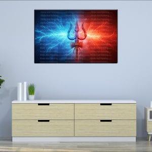 Dual Lightning Trishul Shiva Canvas | Lord Shiva | Mahadev | Hindu God | Spiritual Art | Home Decor | Single Panel Canvas Nepal | Custom Canvas Print Nepal | Wall Painting | wall art nepal | Wallpaper Nepal | Stunning Mural print