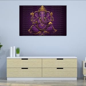 Purple Golden Ganesh Canvas | Ganesh | Hindu God | Spiritual Art | Home Decor | Single Panel Canvas Nepal | Custom Canvas Print Nepal | Wall Painting | wall art nepal | Wallpaper Nepal | Stunning Mural print