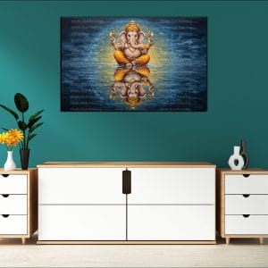 Reflecting Ganesh Canvas | Ganesh | Hindu God | Spiritual Art | Home Decor | Single Panel Canvas Nepal | Custom Canvas Print Nepal | Wall Painting | wall art nepal | Wallpaper Nepal | Stunning Mural print