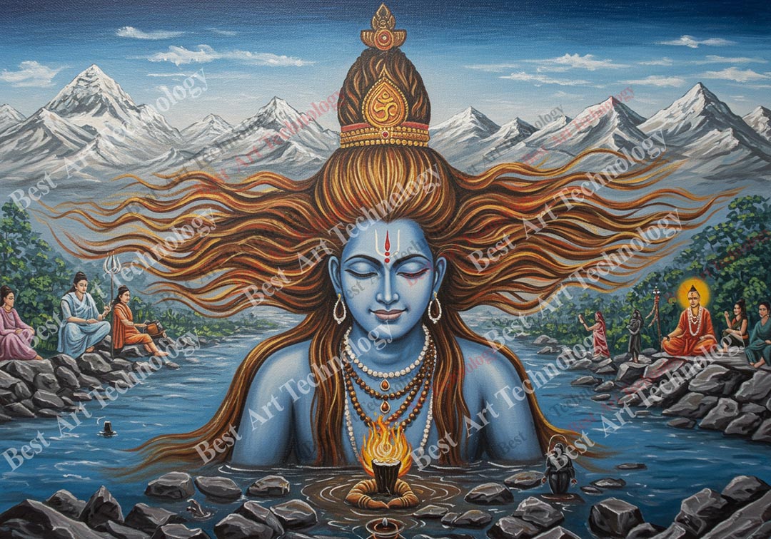 Serene Shiva River Meditation Canvas Serene Shiva River Meditation Canvas - Image 2