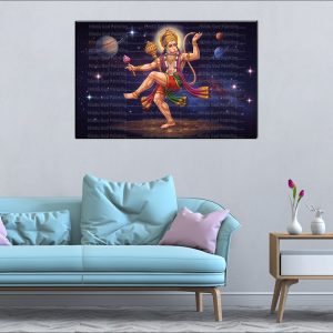 Dancing Hanuman Cosmic Canvas | Hanuman | Hindu God | Spiritual Art | Home Decor | Single Panel Canvas Nepal | Custom Canvas Print Nepal | Wall Painting | wall art nepal | Wallpaper Nepal | Stunning Mural print