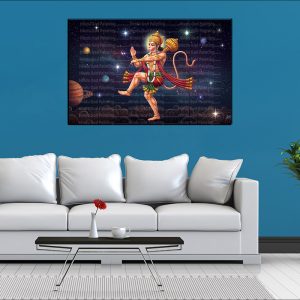 Dancing Hanuman Cosmos Canvas | Hanuman | Hindu God | Spiritual Art | Home Decor | Single Panel Canvas Nepal | Custom Canvas Print Nepal | Wall Painting | wall art nepal | Wallpaper Nepal | Stunning Mural print