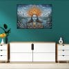 Serene Shiva River Landscape Canvas | Lord Shiva | Mahadev | Hindu God | Spiritual Art | Home Decor | Single Panel Canvas Nepal | Custom Canvas Print Nepal | Wall Painting | wall art nepal | Wallpaper Nepal | Stunning Mural print