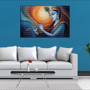 Stylized Krishna Flute Canvas | Krishna | Hindu God | Spiritual Art | Home Decor | Single Panel Canvas Nepal | Custom Canvas Print Nepal | Wall Painting | wall art nepal | Wallpaper Nepal | Stunning Mural print