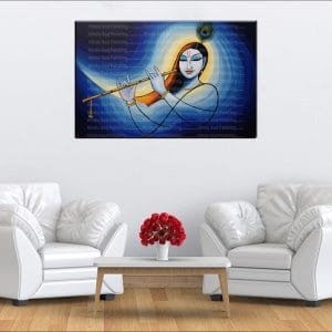 Abstract Krishna Flute Canvas | Krishna | Hindu God | Spiritual Art | Home Decor | Single Panel Canvas Nepal | Custom Canvas Print Nepal | Wall Painting | wall art nepal | Wallpaper Nepal | Stunning Mural print