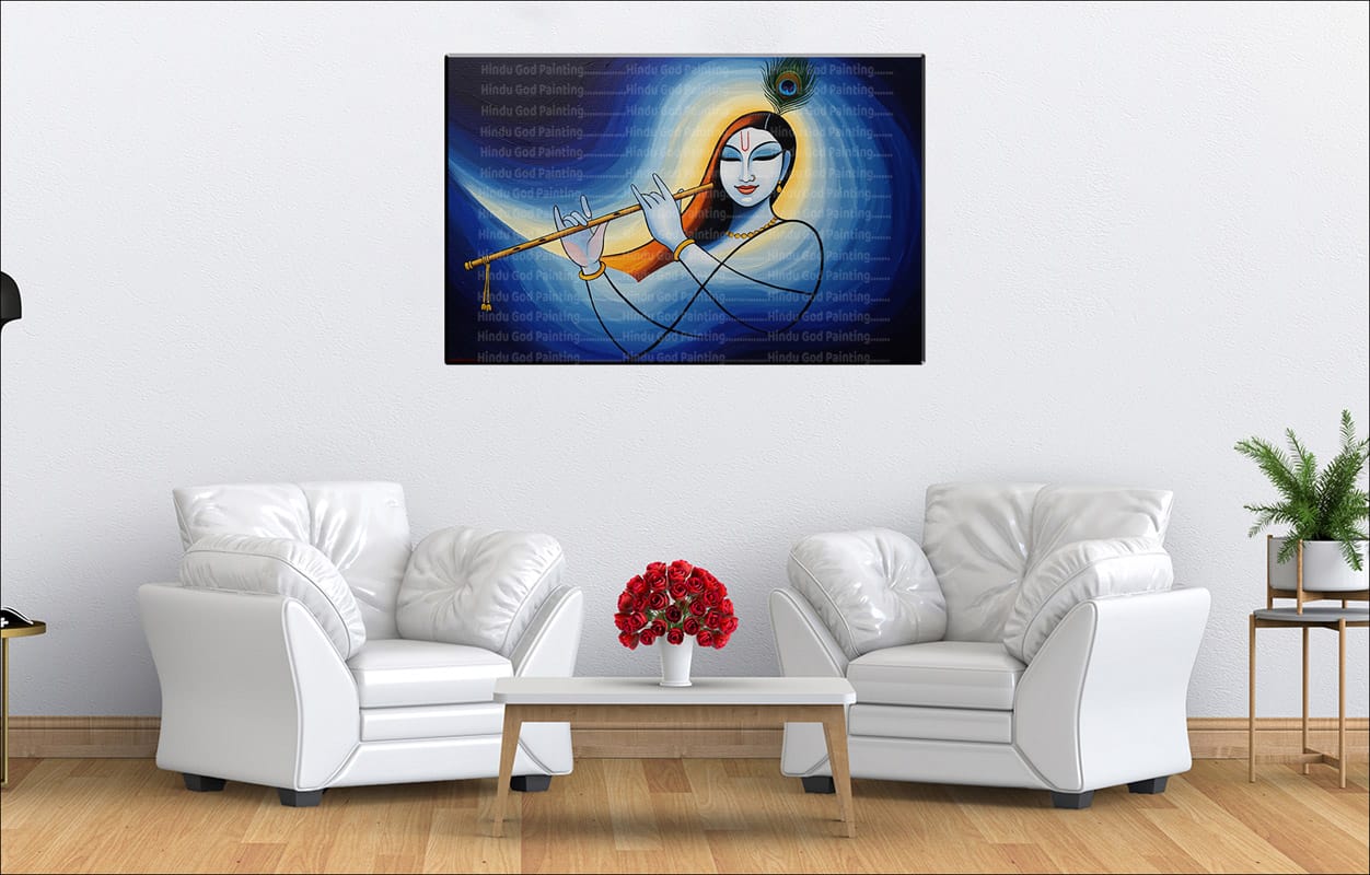 Abstract Krishna Flute Canvas Abstract Krishna Flute Canvas | Krishna | Hindu God | Spiritual Art | Home Decor | Single Panel Canvas Nepal | Custom Canvas Print Nepal | Wall Painting | wall art nepal | Wallpaper Nepal | Stunning Mural print
