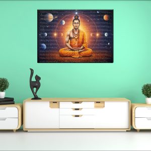 Cosmic Buddha Meditation Canvas | Buddha | Spiritual Art | Home Decor | Single Panel Canvas Nepal | Custom Canvas Print Nepal | Wall Painting | wall art nepal | Wallpaper Nepal | Stunning Mural print