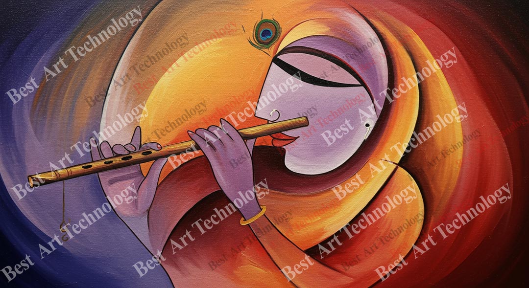 Geometric Abstract Krishna Canvas Geometric Abstract Krishna Canvas - Image 2