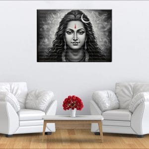 Black and White Shiva Portrait Canvas | Lord Shiva | Mahadev | Hindu God | Spiritual Art | Home Decor | Single Panel Canvas Nepal | Custom Canvas Print Nepal | Wall Painting | wall art nepal | Wallpaper Nepal | Stunning Mural print