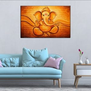 Warm Stylized Ganesh Canvas | Ganesh | Hindu God | Spiritual Art | Home Decor | Single Panel Canvas Nepal | Custom Canvas Print Nepal | Wall Painting | wall art nepal | Wallpaper Nepal | Stunning Mural print